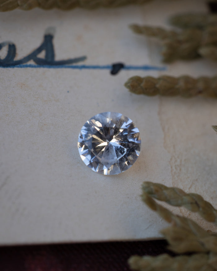 .55ct 5.22x5.21x2.93mm Round Brilliant Cut White Sapphire-Staghead Designs