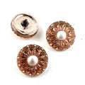 Collarette Button- Peach with Grey Accents
