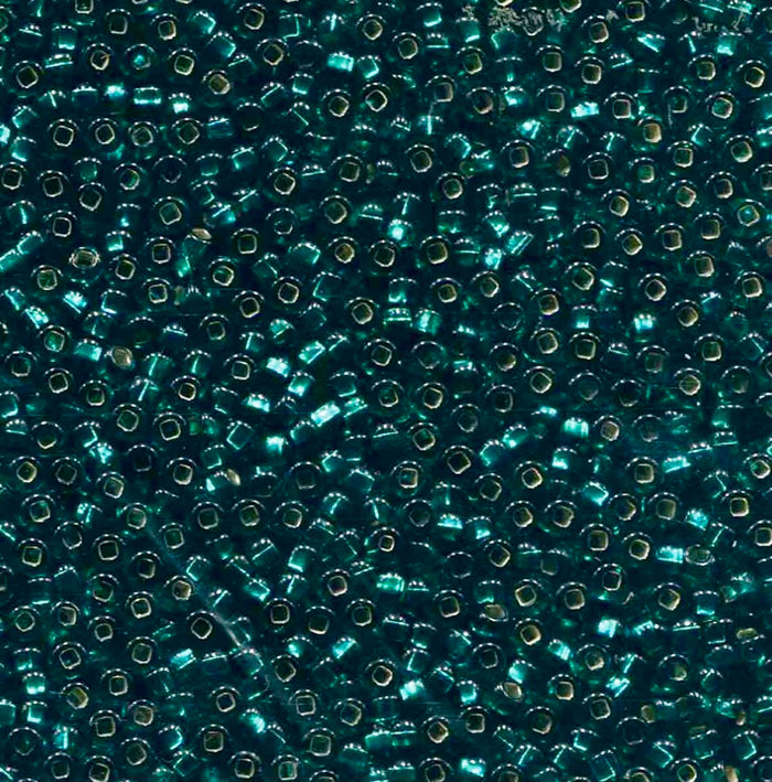 Czech 11/0 Seed Beads- Teal Silver-Lined