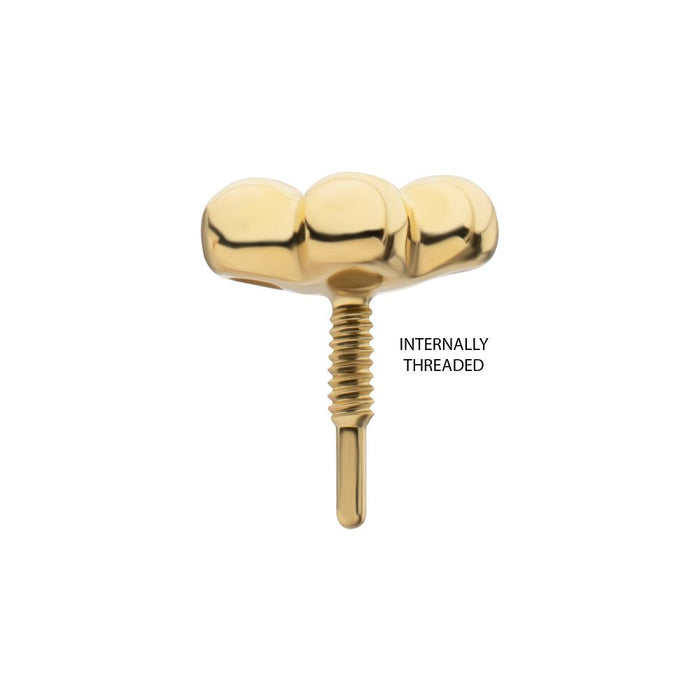 Invictus 14Kt Yellow Gold M0.8 Internally Threaded 4-Bead Top