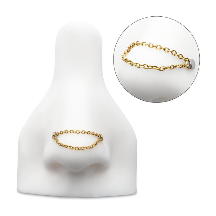 Invictus 24Kt Gold PVD Titanium 2 Tier Rolo Chain with Ring