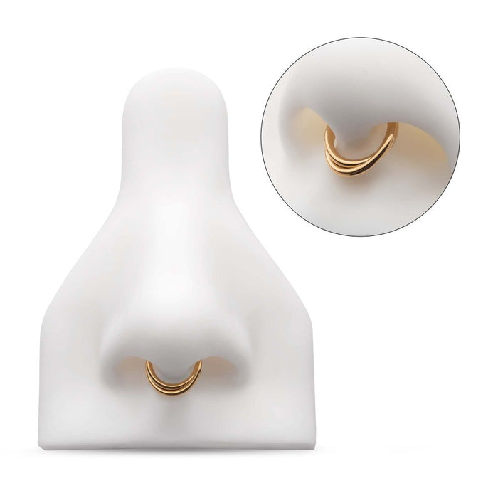 Invictus 24Kt Gold PVD Titanium Double Hoop Side Facing Hinged Segment Clicker