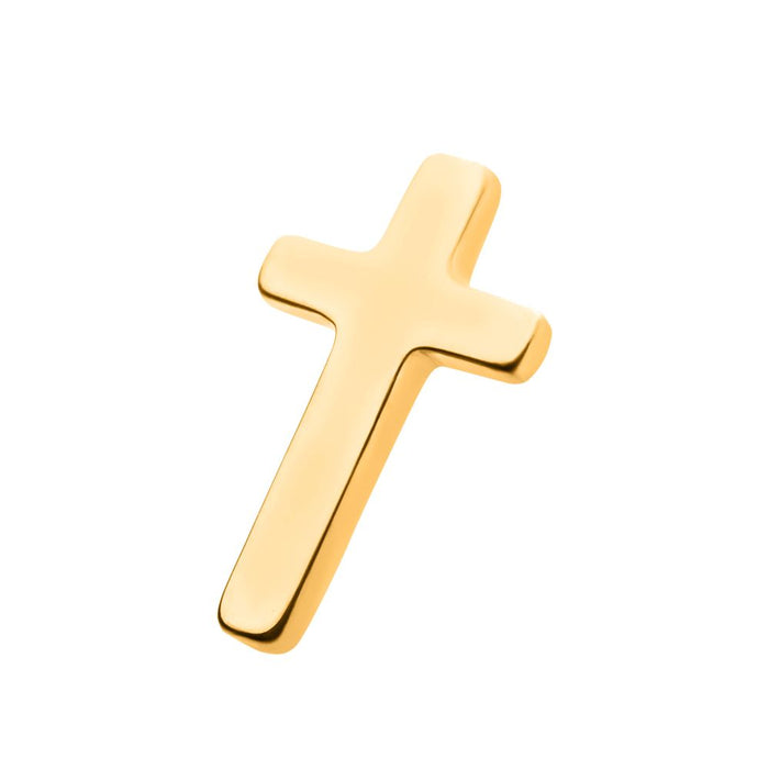 Invictus 24KT Gold PVD Titanium Internally Threaded with Cross Top