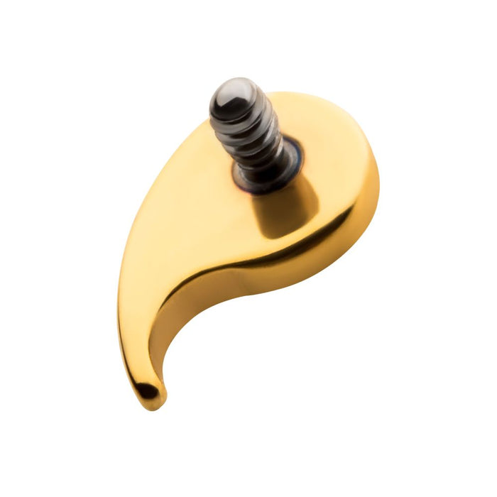 Invictus 24KT Gold PVD Titanium Internally Threaded with Teardrop Top