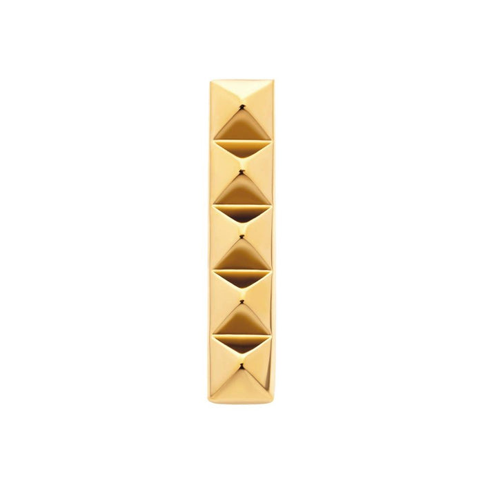 Invictus 24Kt Gold PVD Titanium Threadless 5 Pyramid Stud Top