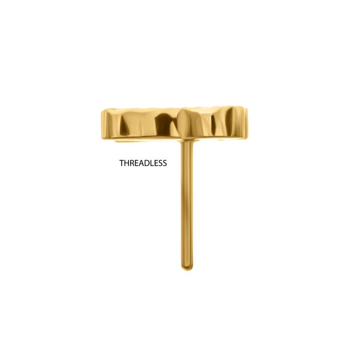 Invictus 24Kt Gold PVD Titanium Threadless Corrugated Butterfly Top