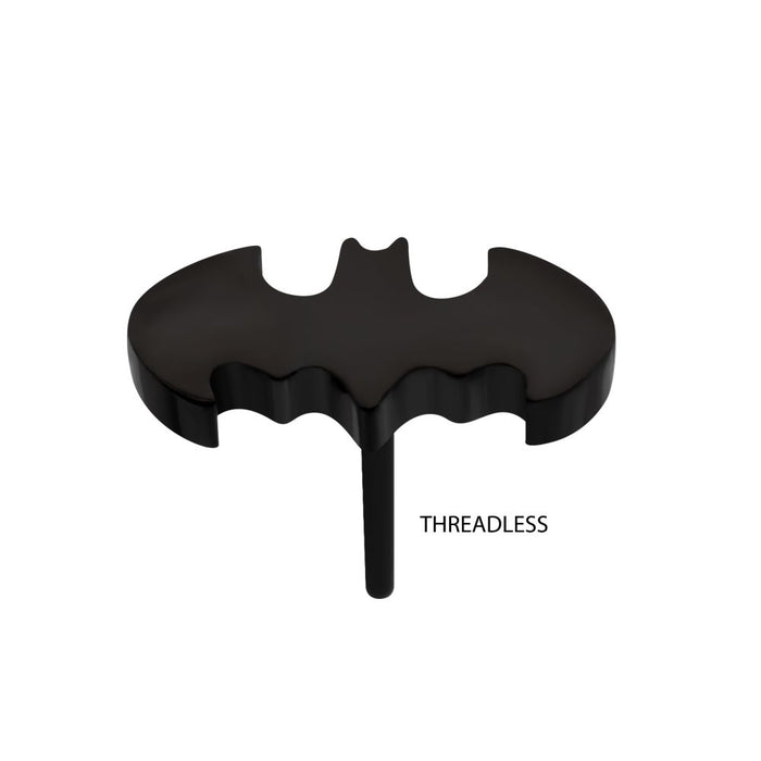 Invictus Black PVD Titanium Threadless DC Comics Batman Logo Top