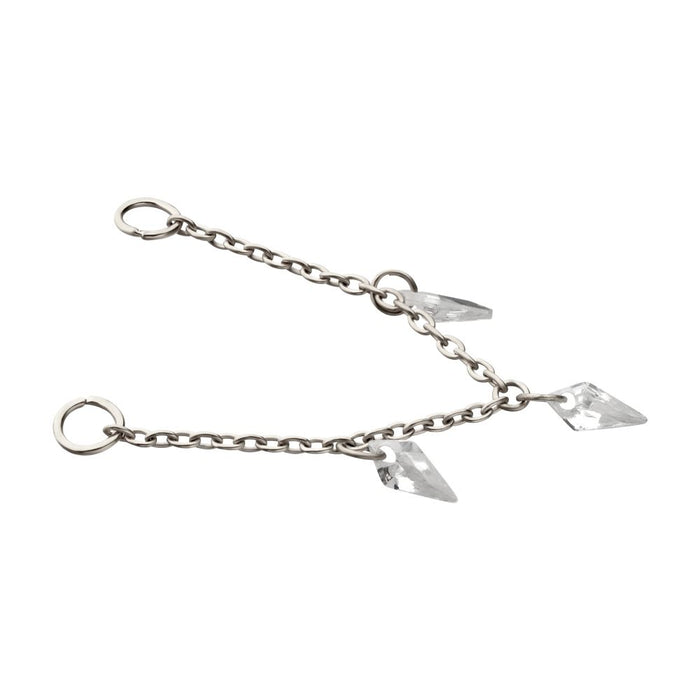 Invictus Platinum PVD Titanium Triple Kite Floating CZ Gem Rolo Chain Dangle