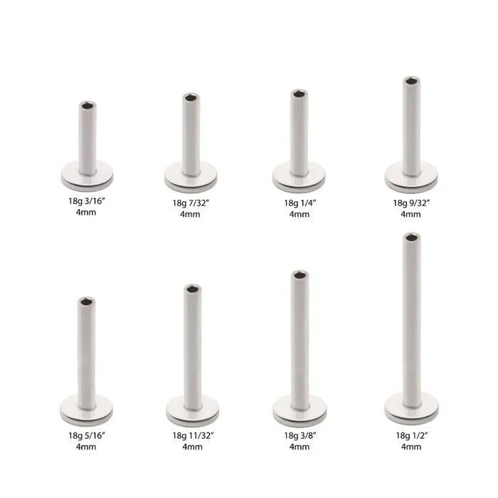 Invictus Threadless Titanium Labret Stem 2.5mm or 4mm Base