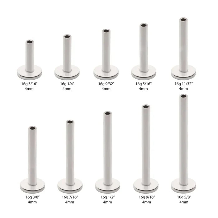 Invictus Threadless Titanium Labret Stem 2.5mm or 4mm Base