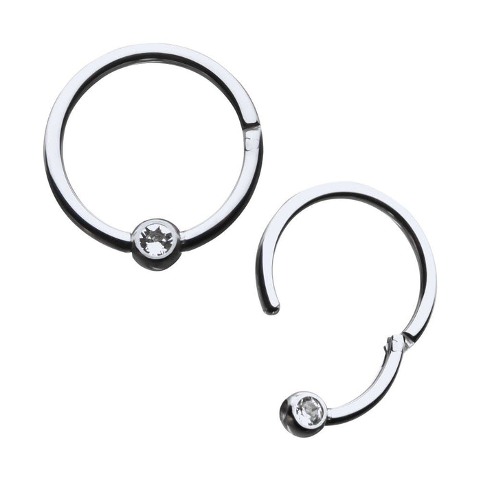 Invictus Titanium Bezel Set Gem Hinged Segment Ring