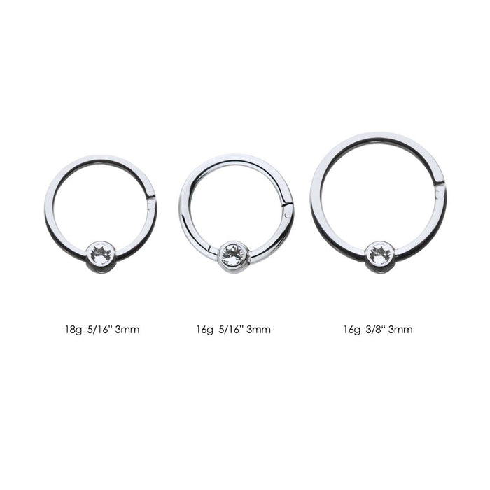 Invictus Titanium Bezel Set Gem Hinged Segment Ring