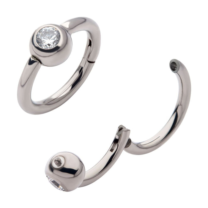 Invictus Titanium Bezel Set Round Gem Side Facing Hinged Segment Clicker