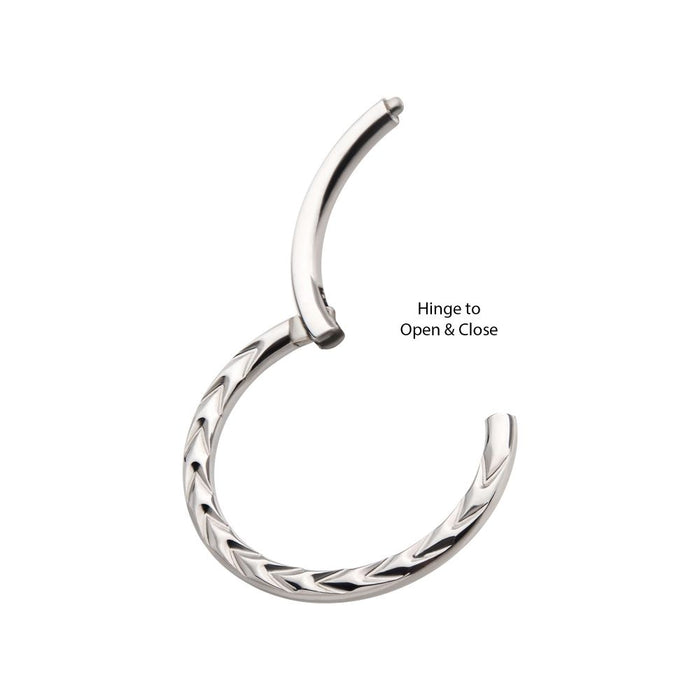 Invictus Titanium Chevron Etched Front Facing Hinged Segment Clicker