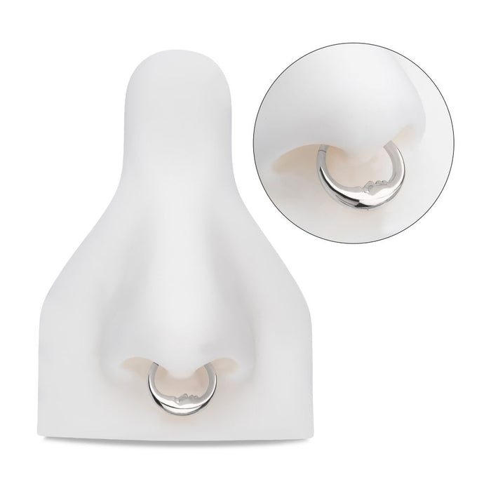 Invictus Titanium Crescent Moon Face Front Facing Hinged Segment Clicker