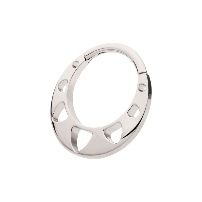 Invictus Titanium Cut Out Pyramid Shape Front Facing Hinged Segment Clicker