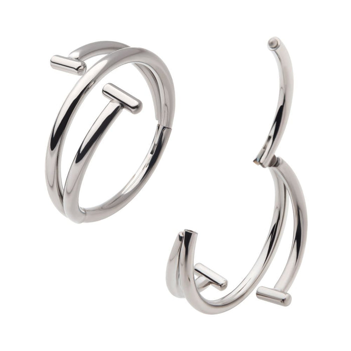 Invictus Titanium Double Ended Twist Side Facing Hinged Segment Clicker with T-Bar