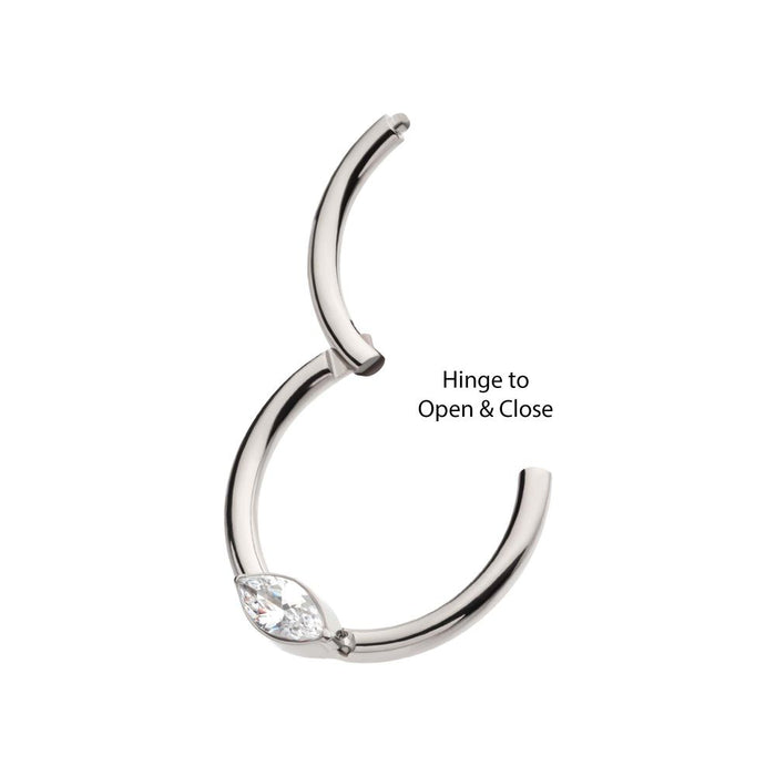 Invictus Titanium Eye CZ Front Facing Hinged Segment Clicker