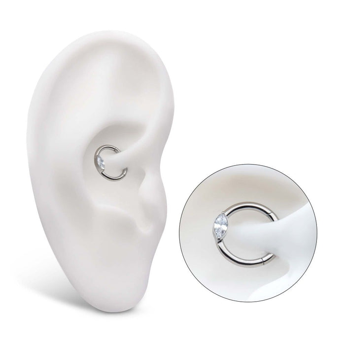 Invictus Titanium Eye CZ Front Facing Hinged Segment Clicker
