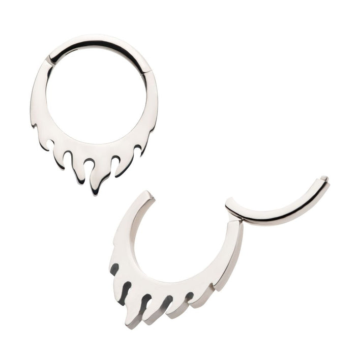Invictus Titanium Flame Design Front Facing Hinged Segment Clicker