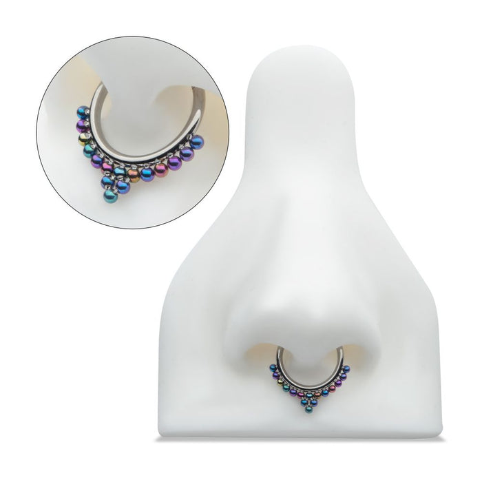 Invictus Titanium Front Facing Hinged Segment Clicker with 16 Cluster Anodized Balls