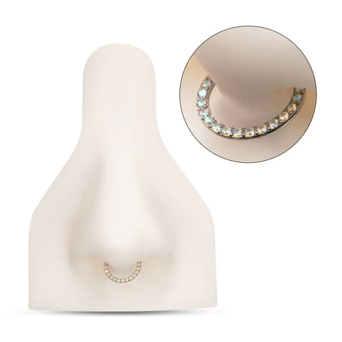 Invictus Titanium Front Facing Hinged Segment Clicker with CNC Set 1mm Ombre Fade Gem