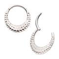 Invictus Titanium Hammered Round Shape Front Facing Hinged Segment Clicker