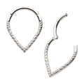 Invictus Titanium Hammered V-Shape Front Facing Hinged Segment Clicker