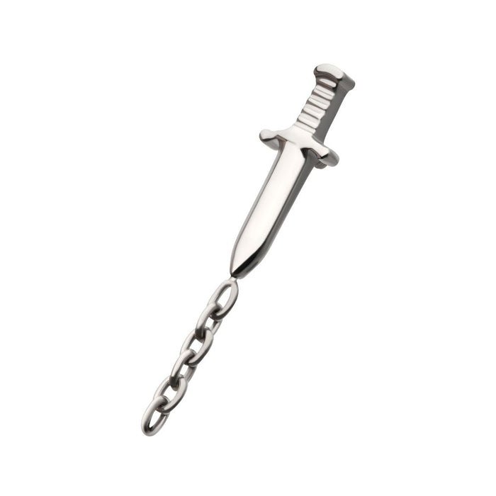 Invictus Titanium Internally Threaded Dagger Top with Dangle 8mm Chain