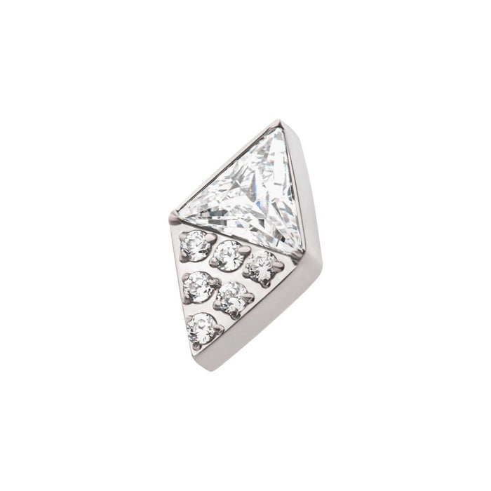 Invictus Titanium Internally Threaded Triangle & Round CZ Rhombus Shape Top