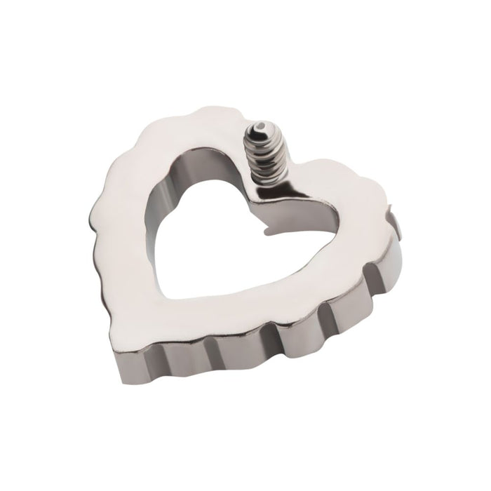 Invictus Titanium Internally Threaded with Pave Set CZ Hollow Heart Top