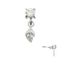 Invictus Titanium Threadless 4-Prong Set Gem Top with Leaf Dangle