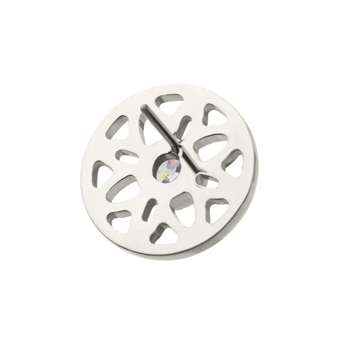 Invictus Titanium Threadless Bezel Set Gem Flower Mandala Top