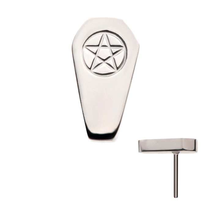 Invictus Titanium Threadless Coffin with Engraved Pentagram Top