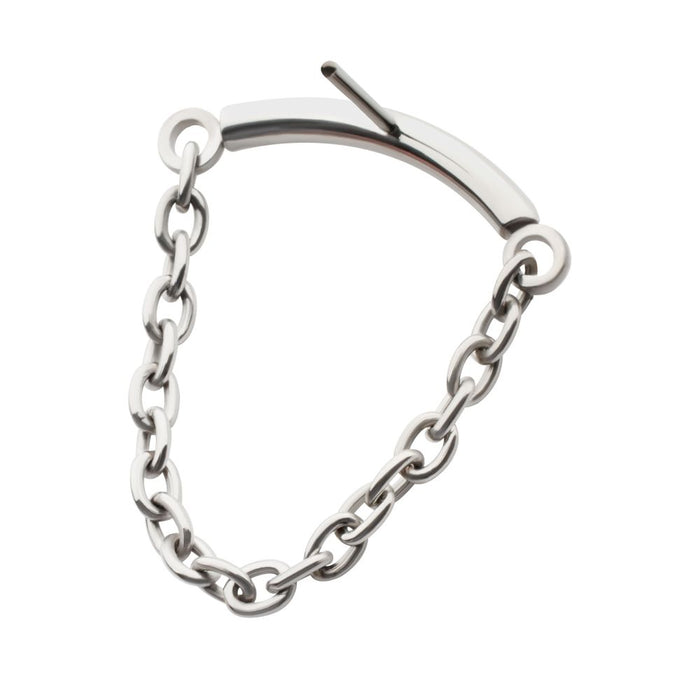 Invictus Titanium Threadless Dangle Chain Curved Bar Top