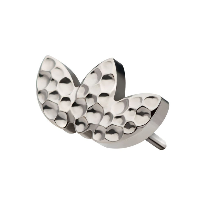Invictus Titanium Threadless Hammered Marquise 3-Cluster Top