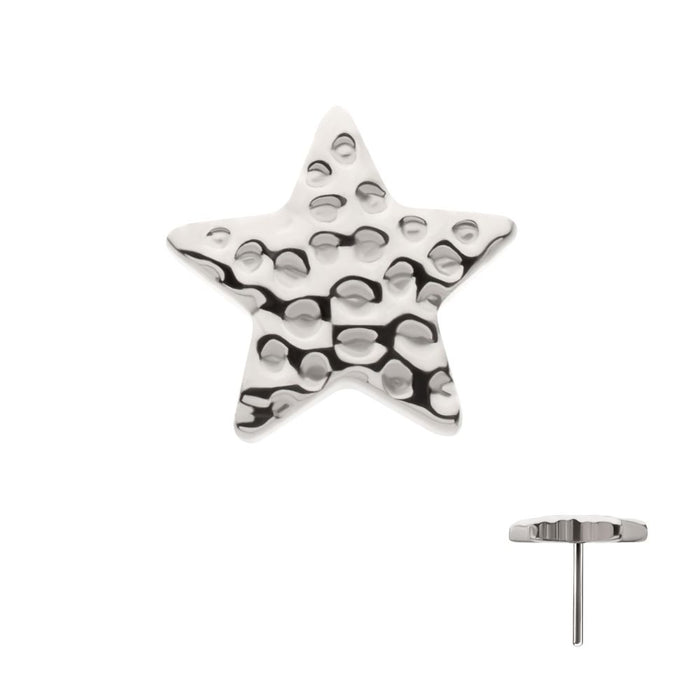Invictus Titanium Threadless Hammered Star Top