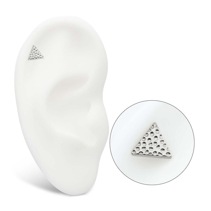 Invictus Titanium Threadless Hammered Triangle Top