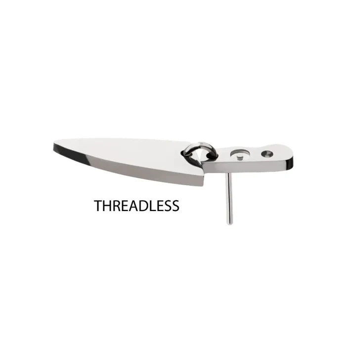 Invictus Titanium Threadless Knife Top with Bottom Blade Dangle