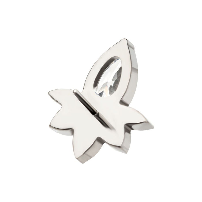 Invictus Titanium Threadless Marquise Cluster Fan Shape with Teardrop CZ Top