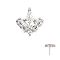 Invictus Titanium Threadless Multi Shape Clear CZ 4-Cluster Top