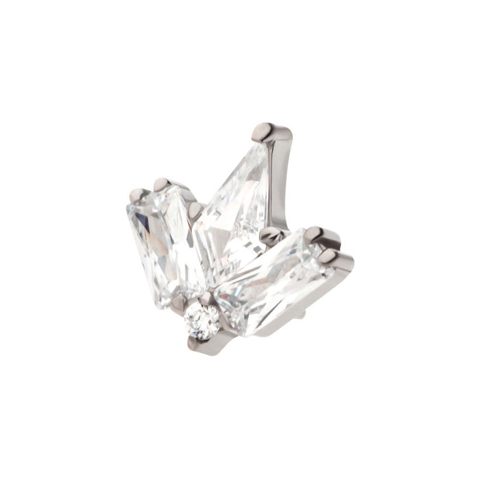 Invictus Titanium Threadless Multi Shape Clear CZ 4-Cluster Top