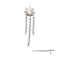 Invictus Titanium Threadless Pot Leaf Top with 3 Dangle Chains