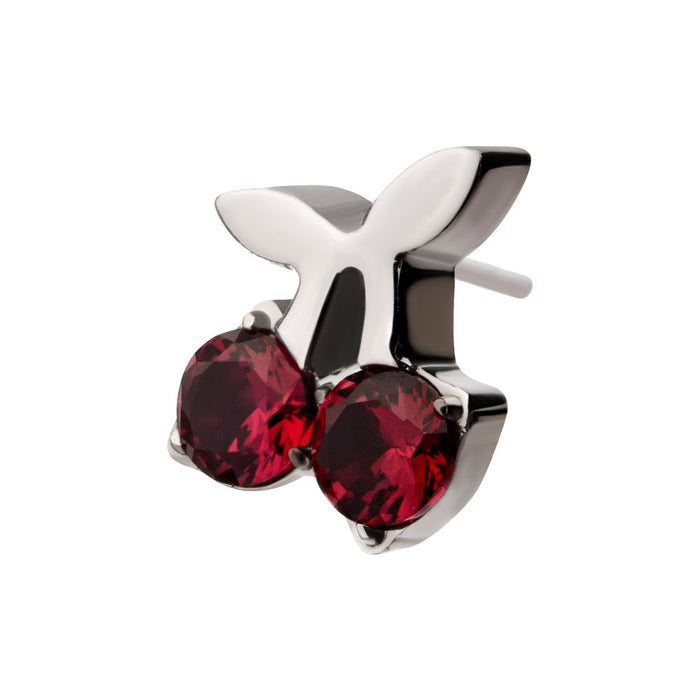 Invictus Titanium Threadless Prong Set Gem Cherry Top