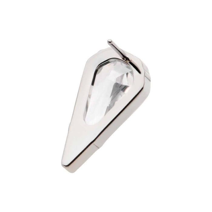 Invictus Titanium Threadless Prong Set Kite Shape CZ Top