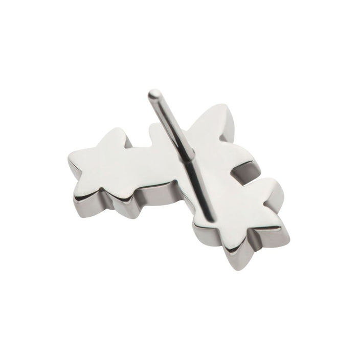 Invictus Titanium Threadless Prong Set Round CZ Gem 3-Cluster Star Top