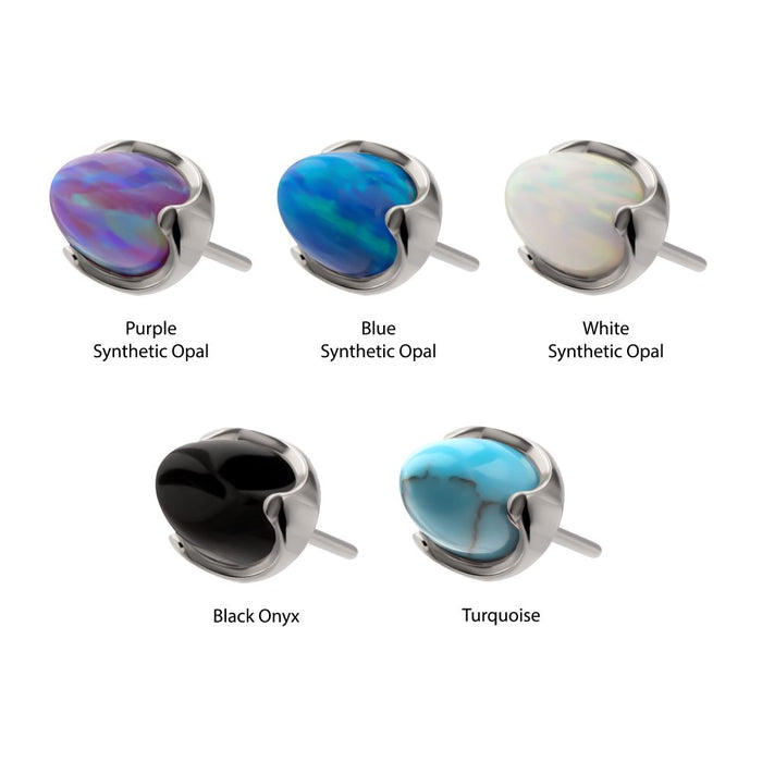Invictus Titanium Threadless Stone Bullet Top with 4-Claw Prongs