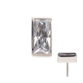 Invictus Titanium Threadless with Bezel Set CZ Rectangular Shape Top