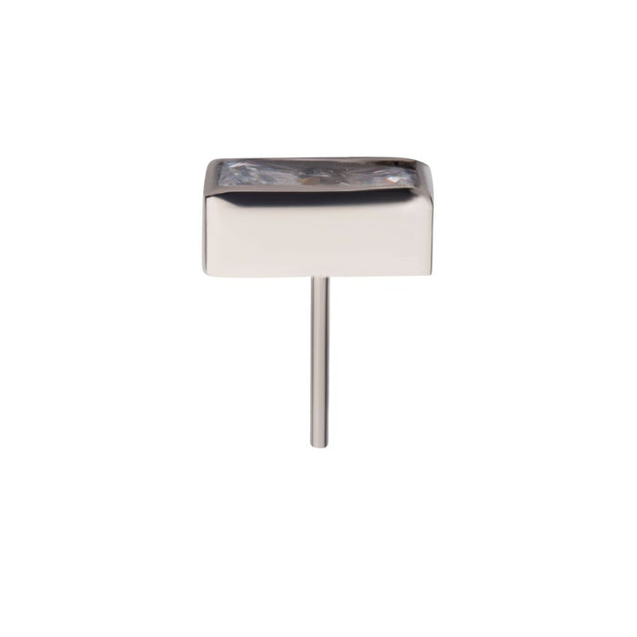 Invictus Titanium Threadless with Bezel Set CZ Rectangular Shape Top