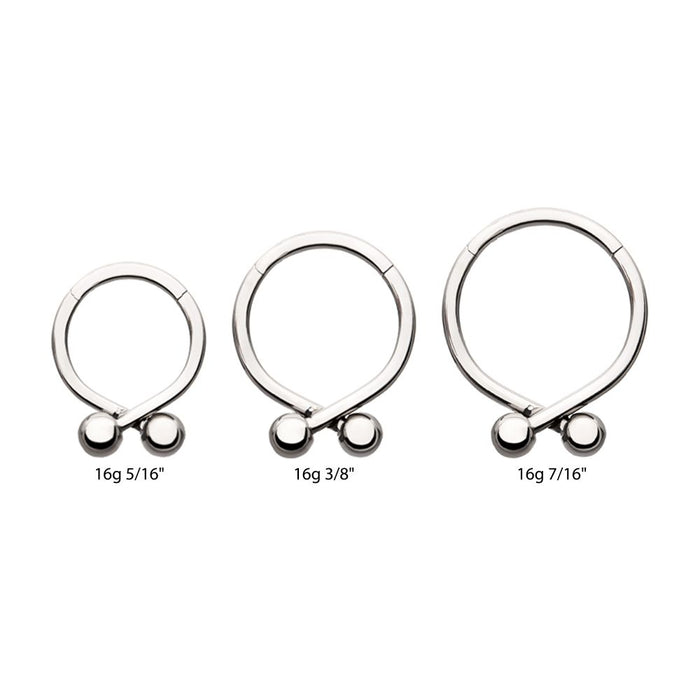 Invictus Titanium Twister Ball Hinged Segment Hoop Clicker